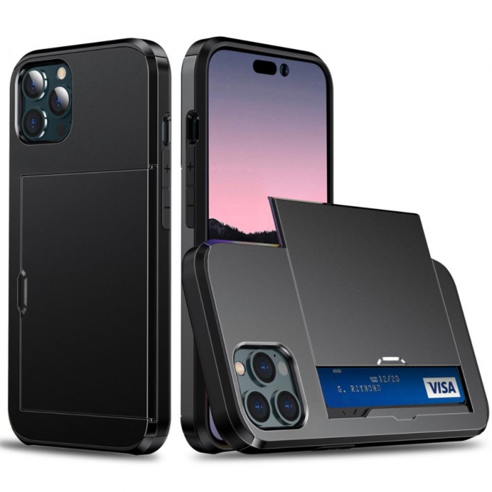 Kryt Na iPhone 14 Pro Max Dva Držitelé Karet Na Zip