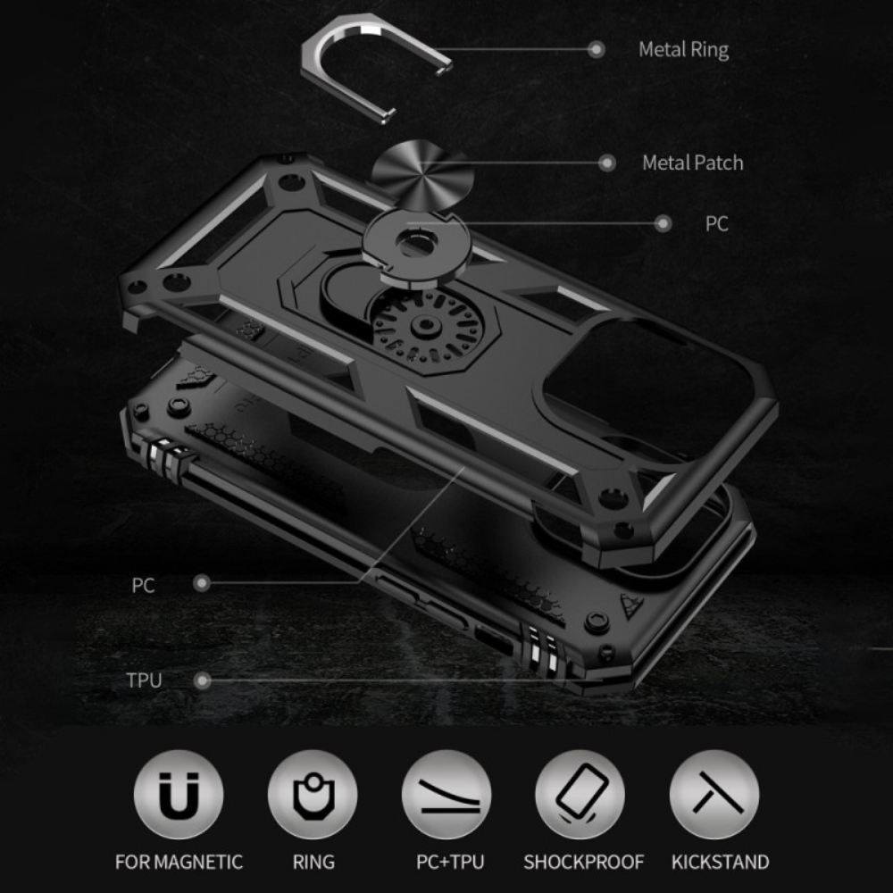 Kryt Na iPhone 14 Pro Max Návrh Prstencové Podpory