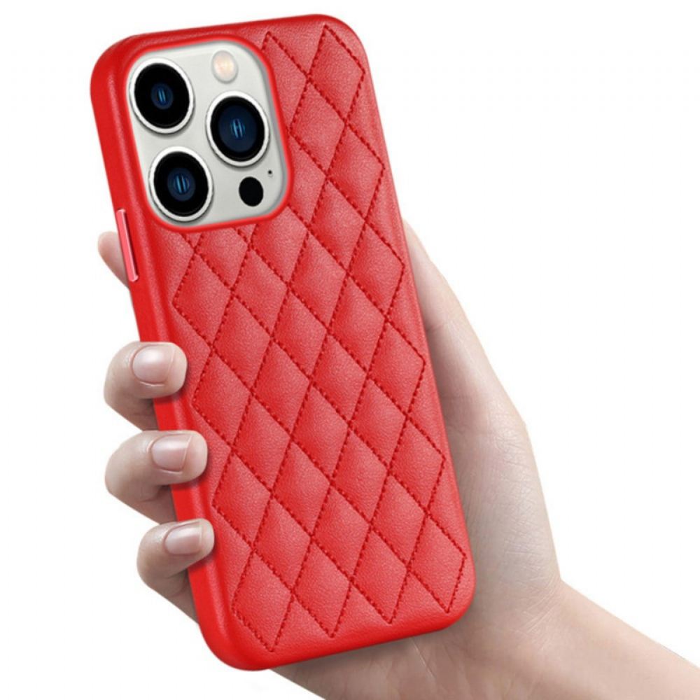 Kryt Na iPhone 14 Pro Max Prošívaný Styl Magsafe Kompatibilní