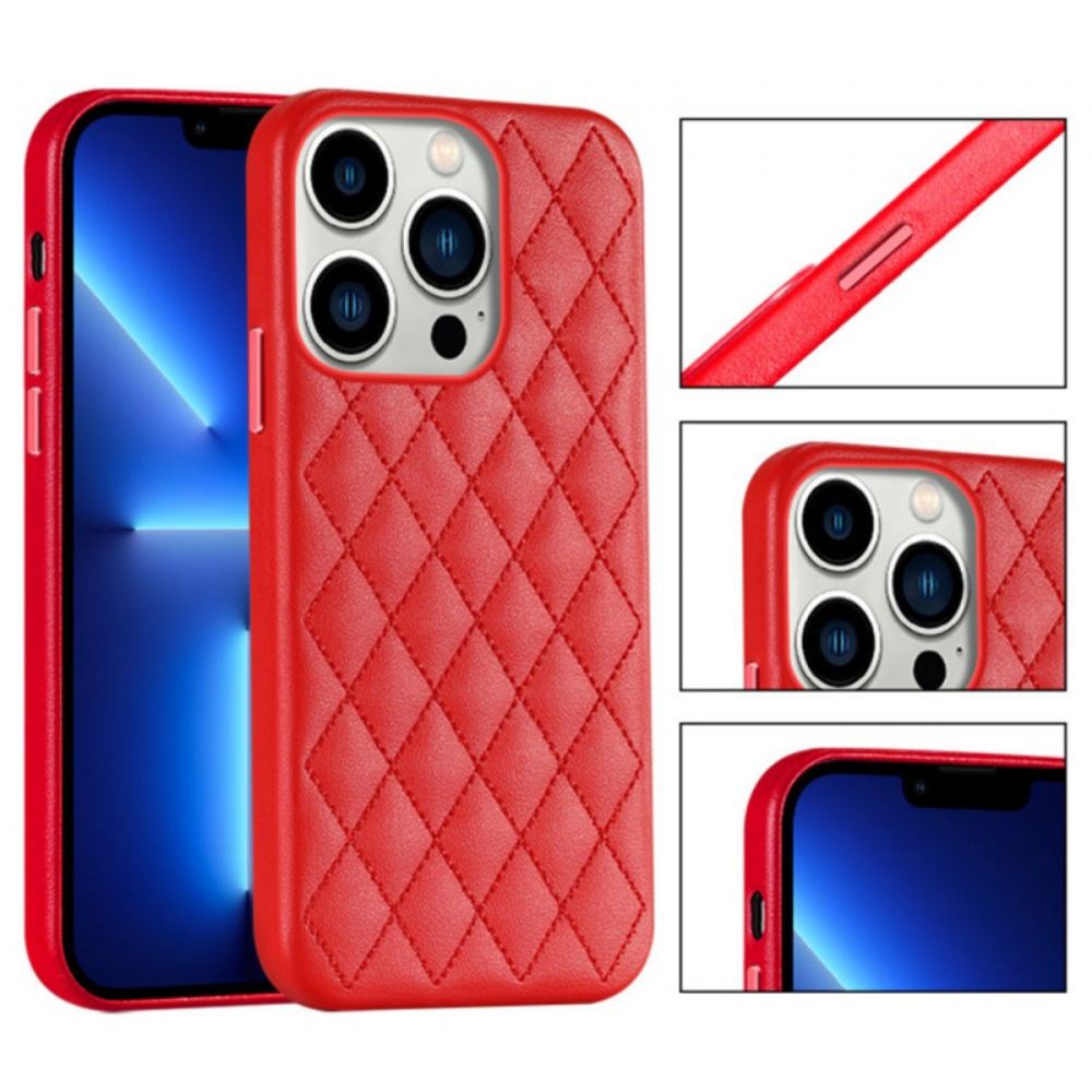 Kryt Na iPhone 14 Pro Max Prošívaný Styl Magsafe Kompatibilní