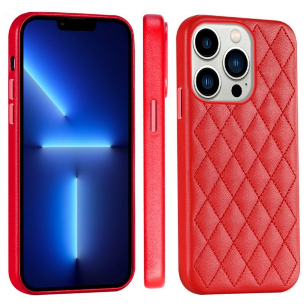 Kryt Na iPhone 14 Pro Max Prošívaný Styl Magsafe Kompatibilní