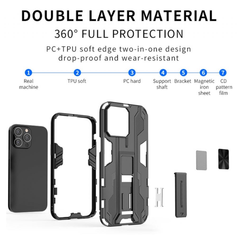 Kryt Na iPhone 14 Pro Max Vertikální A Horizontální Odnímatelná Podpěra