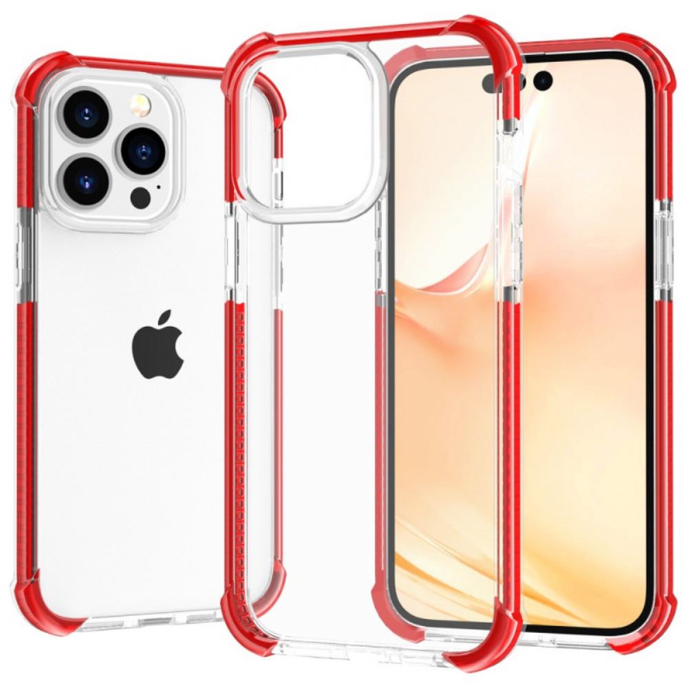 Kryty Na Mobil Na iPhone 14 Pro Max Průhledné Barevné Okraje