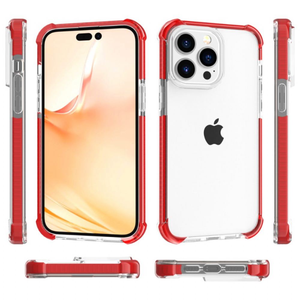 Kryty Na Mobil Na iPhone 14 Pro Max Průhledné Barevné Okraje