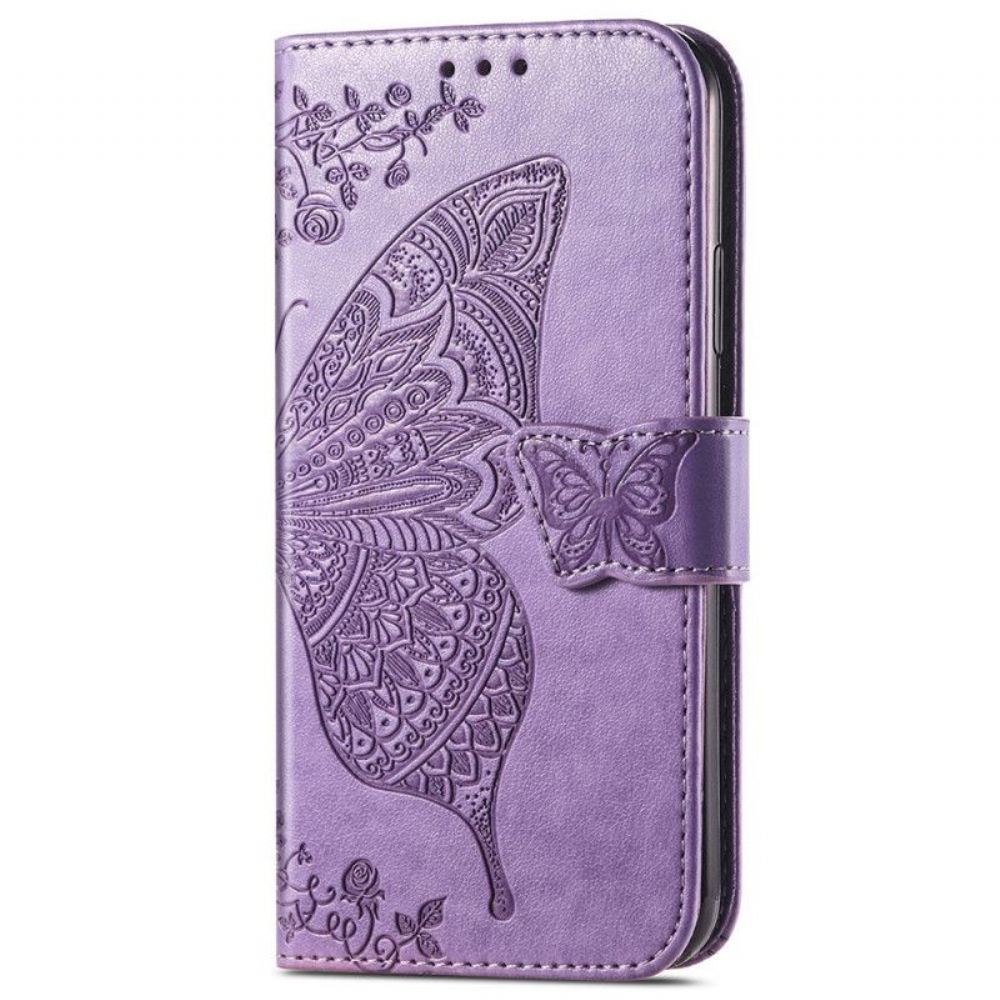 Flipové Pouzdro Na iPhone 15 Pro Barokní Motýl