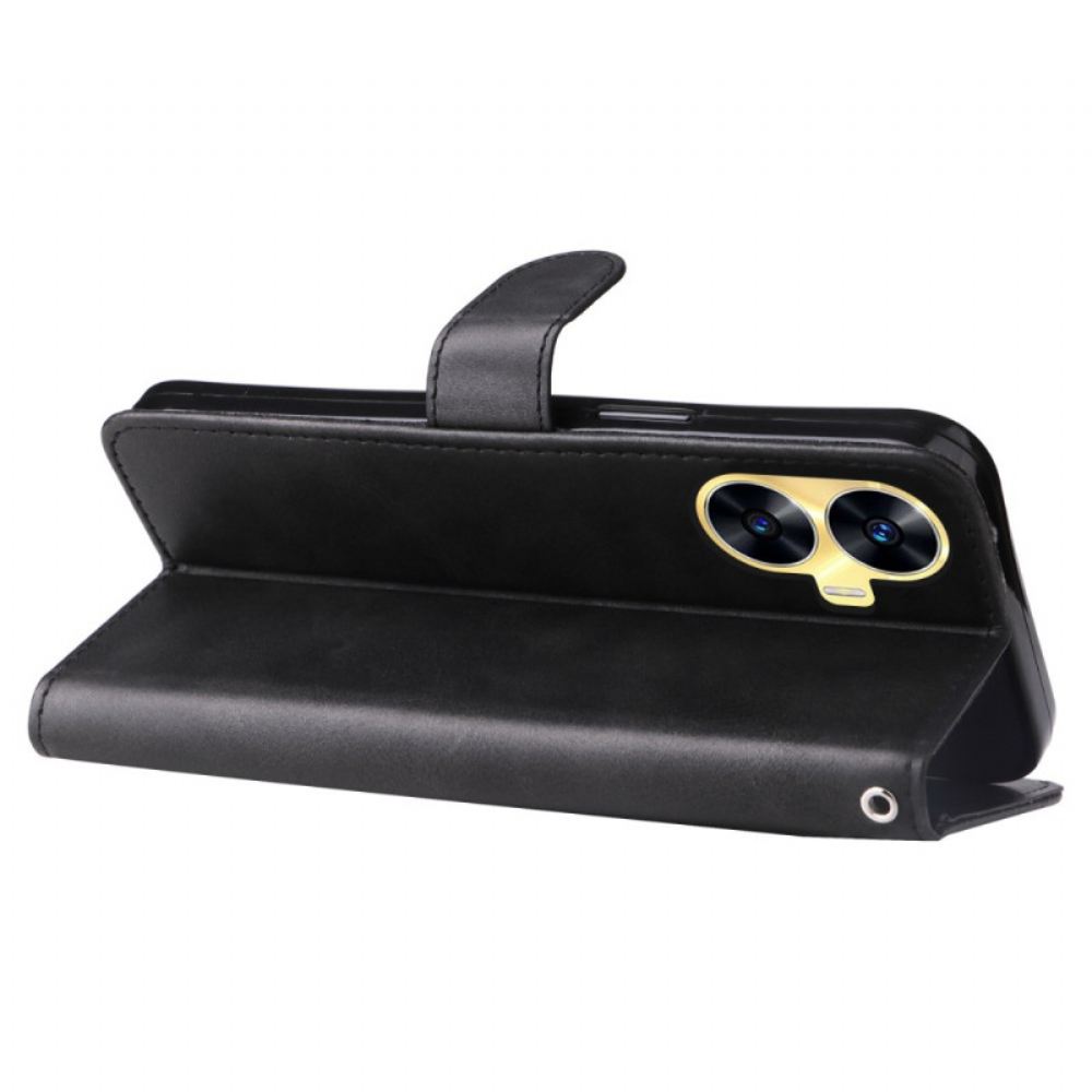 Kožený Kryt Na Realme C55 Přední Peněženka Na Mince