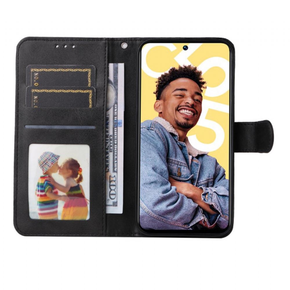 Kožený Kryt Na Realme C55 Řemínek S Koženou Texturou