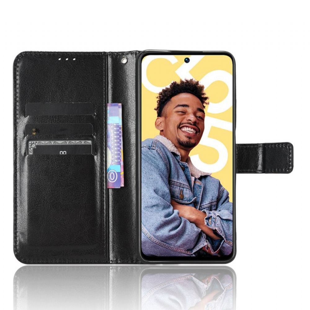 Kožený Kryt Realme C55 Elegantní Řemínek Z Umělé Kůže