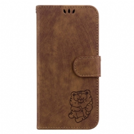Kožený Kryt Realme C55 Roztomilý Tygr