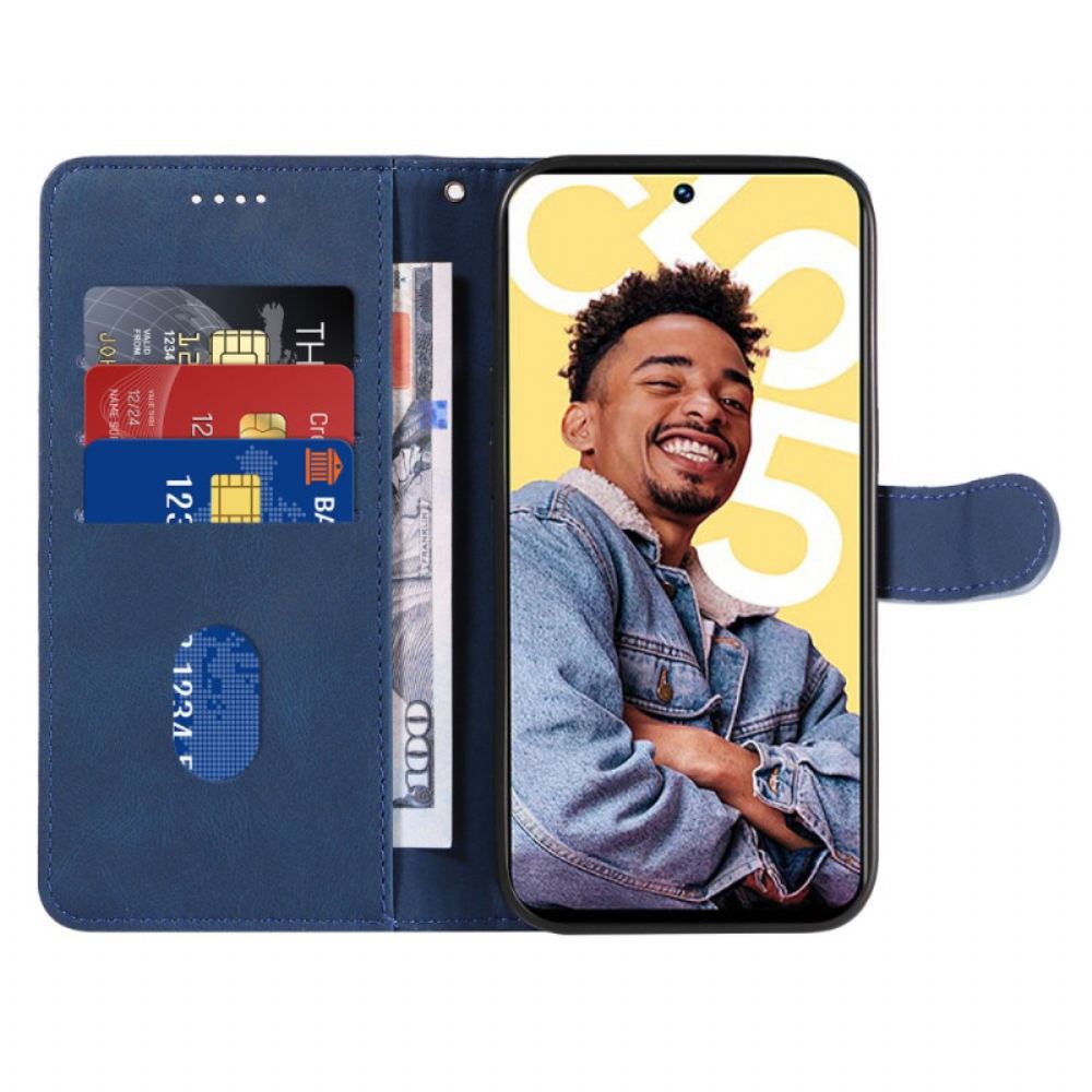 Kožený Kryt Realme C55 Vlnité Linie Se Šňůrkou