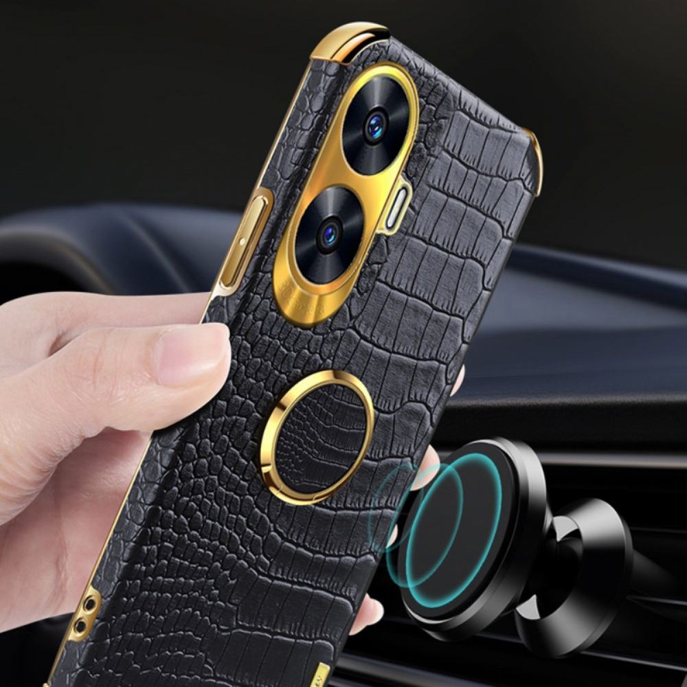 Kryt Realme C55 Krokodýlí Textura S Kroužkem Držák