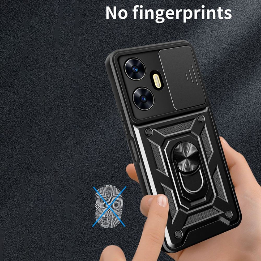 Kryt Realme C55 Kryty Na Mobil Držák Na Prsteny A Posuvný Chránič Čočky