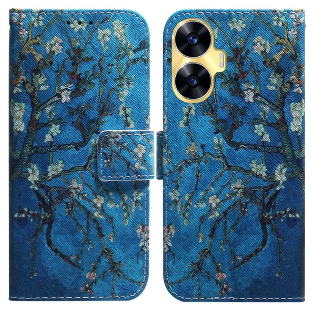 Peněženková Pouzdra Realme C55 Kryty Na Mobil Květy Meruňky