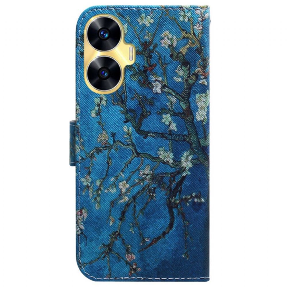 Peněženková Pouzdra Realme C55 Kryty Na Mobil Květy Meruňky