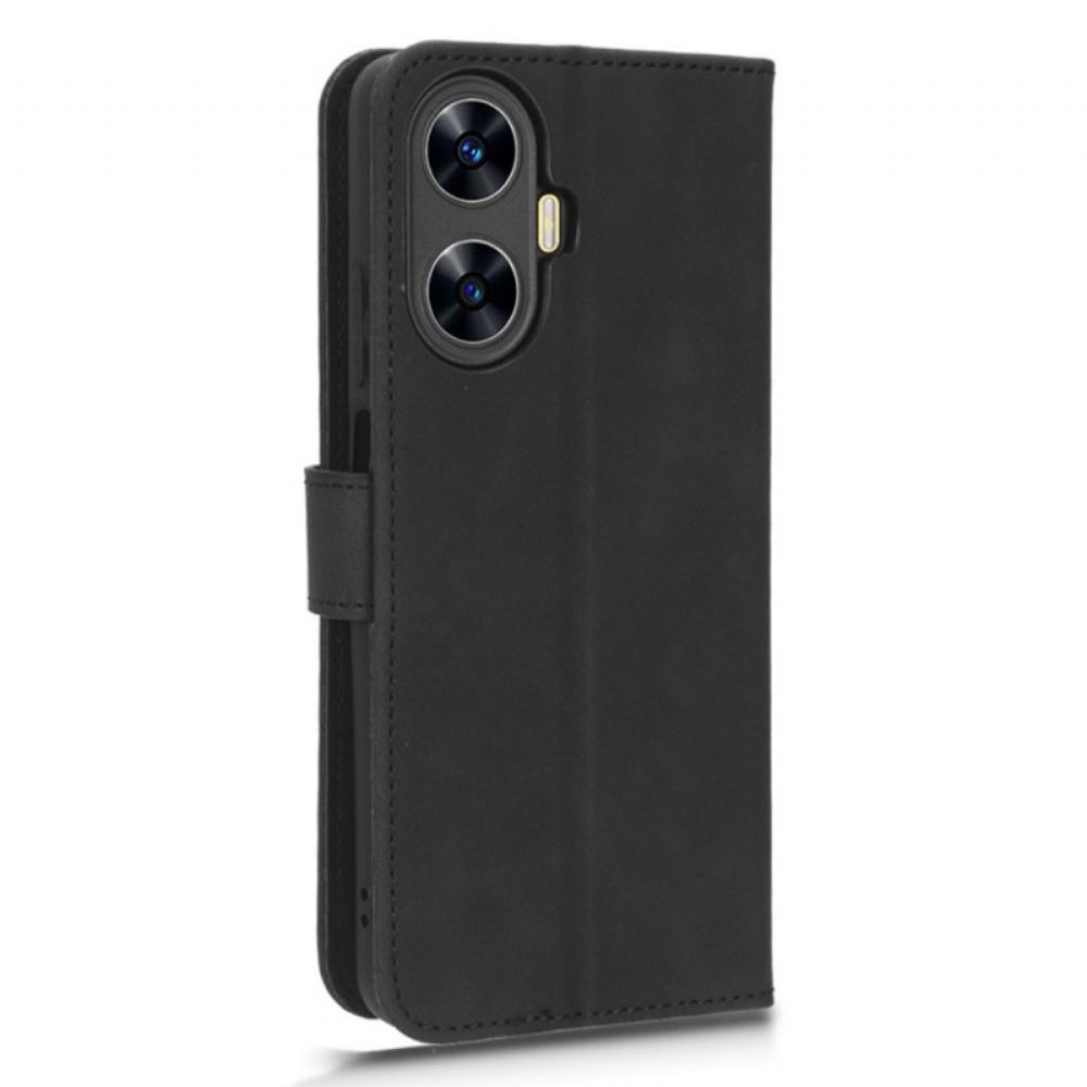 Peněženková Pouzdra Realme C55 Kryty Na Mobil Semišový Styl S Páskem