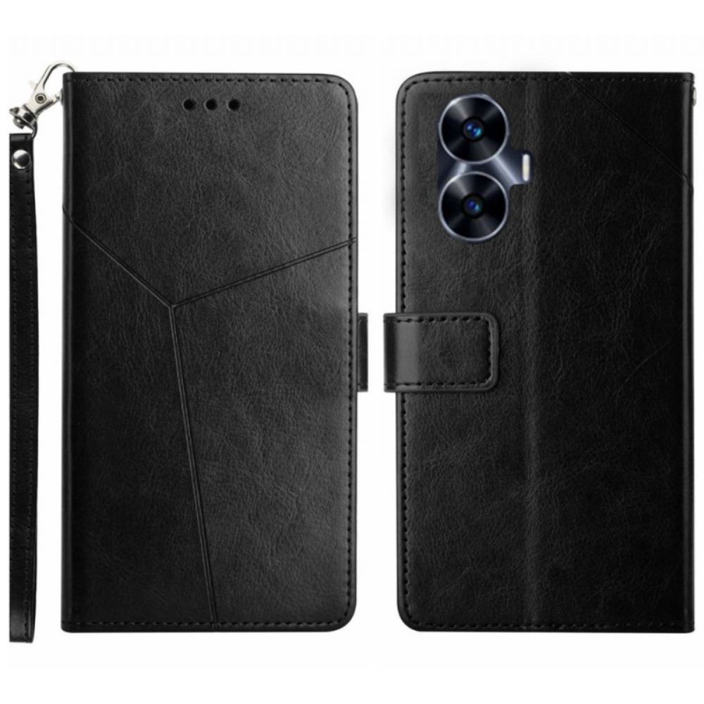 Peněženková Pouzdra Realme C55 Kryty Na Mobil Řemínek S Y Designem