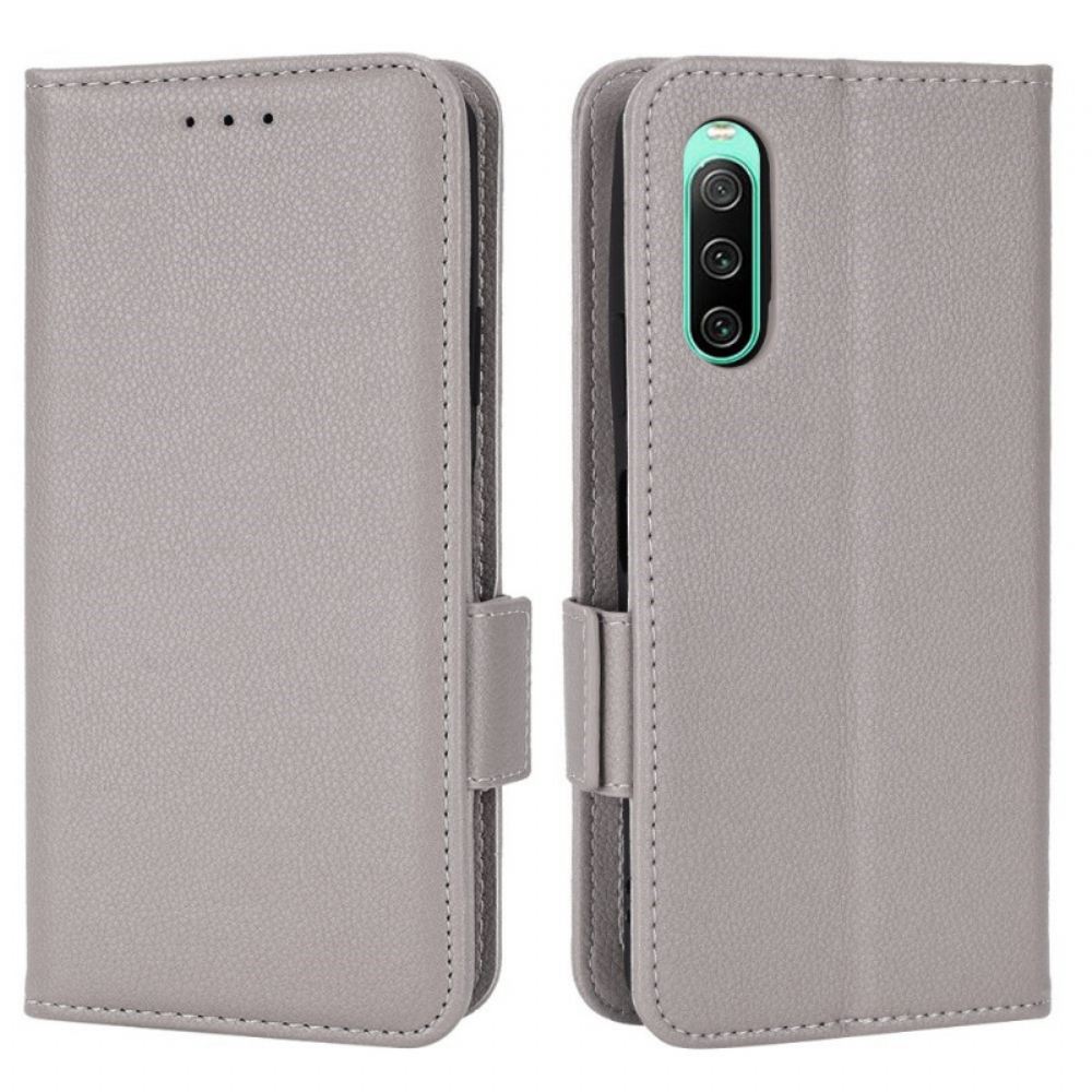 Flipové Pouzdro Na Sony Xperia 10 IV Jemná Dvojitá Spona