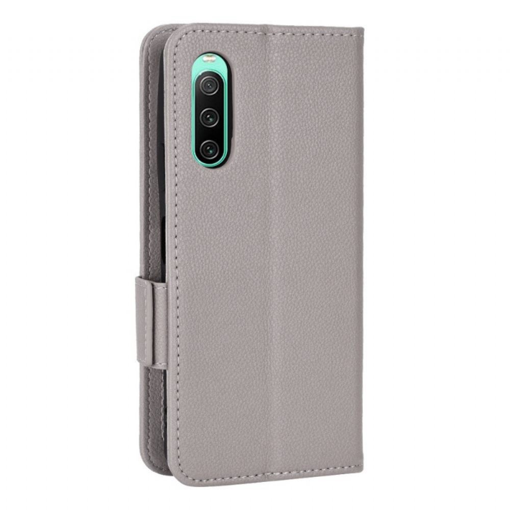 Flipové Pouzdro Na Sony Xperia 10 IV Jemná Dvojitá Spona