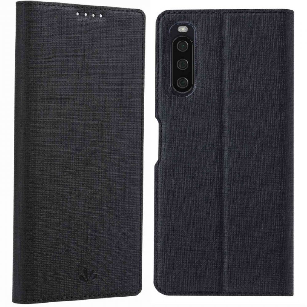 Kryty Na Mobil Na Sony Xperia 10 IV Flipové Pouzdro Textura Látky Vili