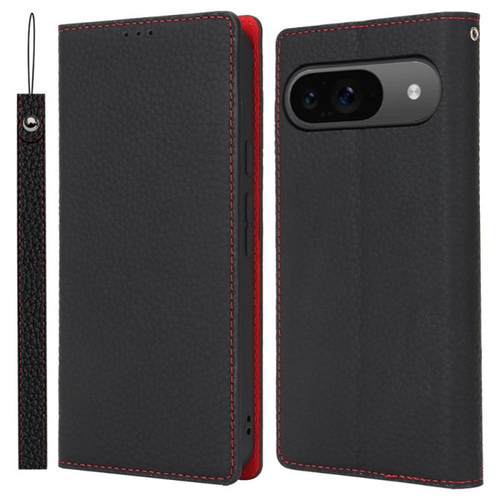 Kožené Pouzdro Folio Google Pixel 9 Pro Textura Litchi S Ramenním Popruhem