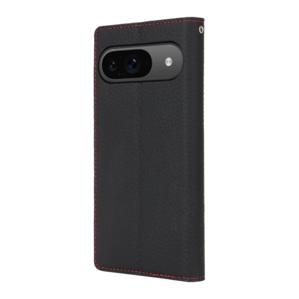 Kožené Pouzdro Folio Google Pixel 9 Pro Textura Litchi S Ramenním Popruhem
