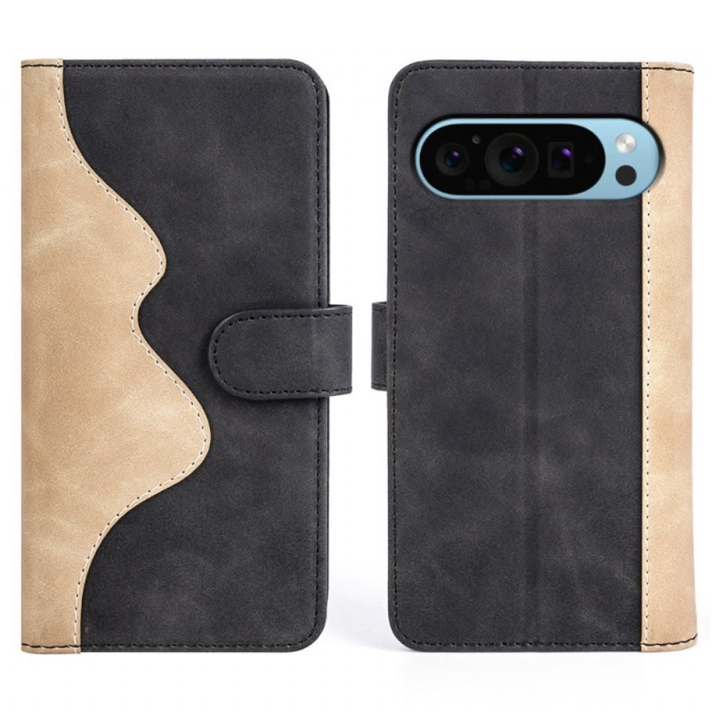 Kožený Kryt Google Pixel 9 Pro Dvoubarevný Design