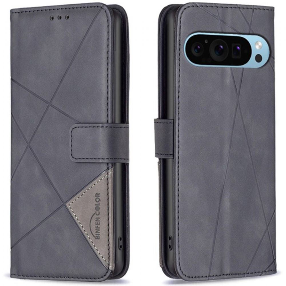 Kožený Kryt Google Pixel 9 Pro Geometrické Vzory Binfen Color