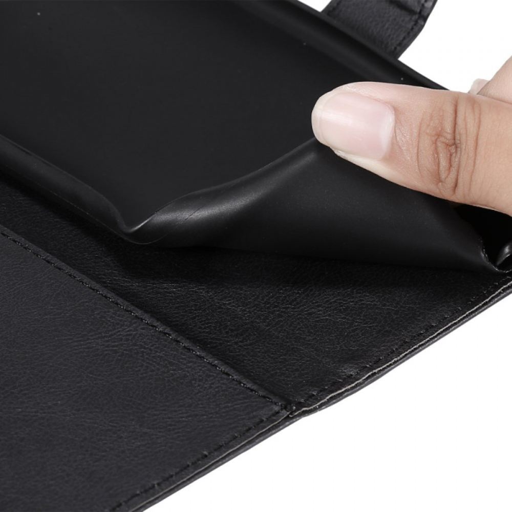 Kožený Kryt Google Pixel 9 Pro Obyčejná Umělá Kůže S Páskem