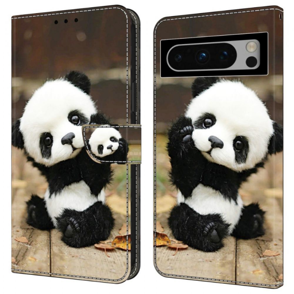 Kožený Kryt Google Pixel 9 Pro Panda Vzor