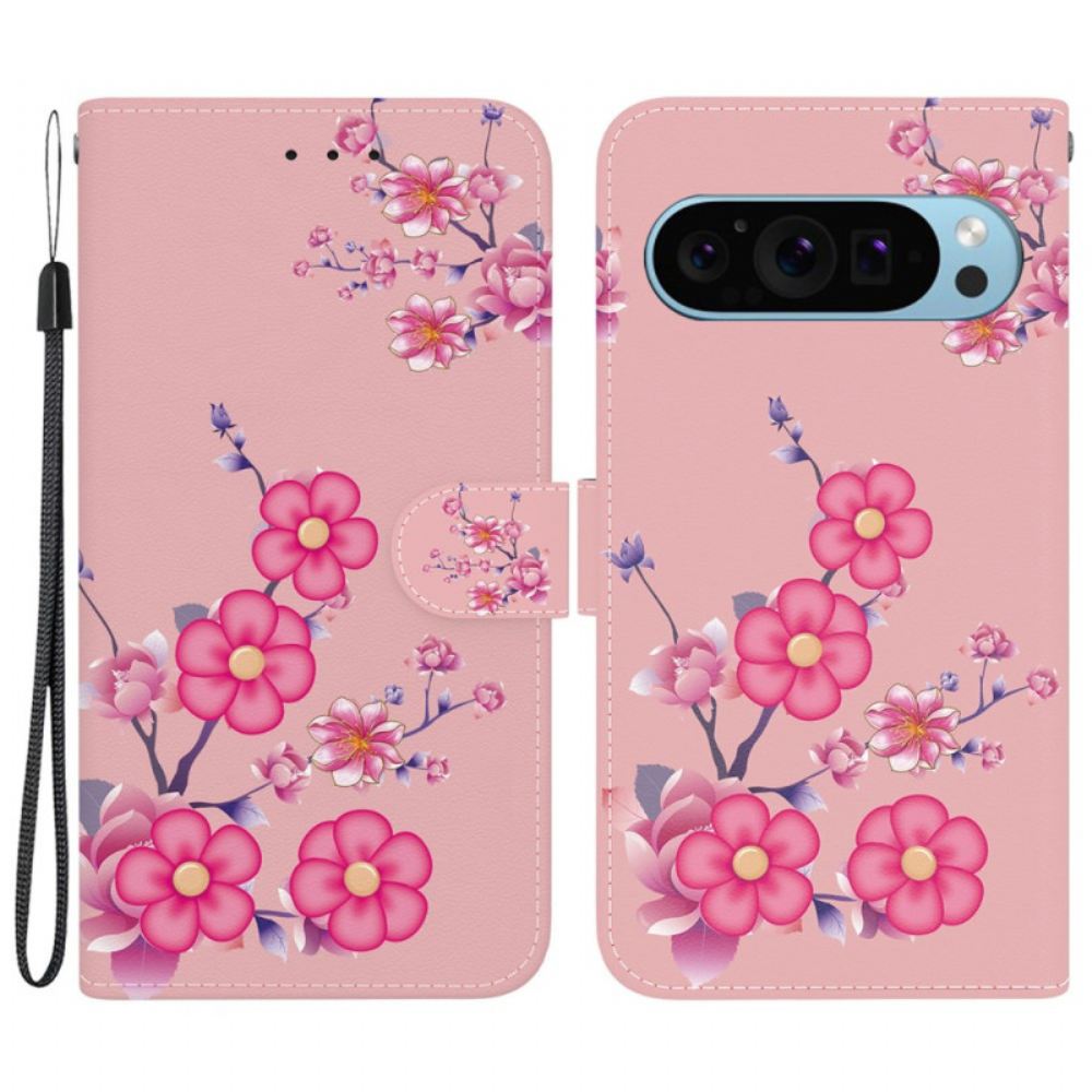 Kožený Kryt Google Pixel 9 Pro Sakura S Popruhem