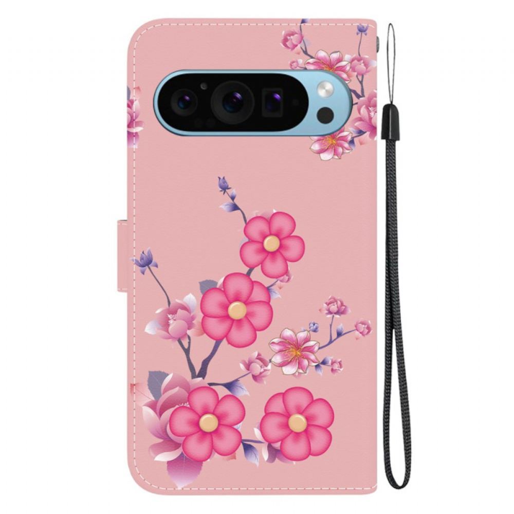 Kožený Kryt Google Pixel 9 Pro Sakura S Popruhem