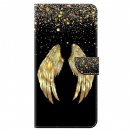 Kožený Kryt Google Pixel 9 Pro Zlatá Křídla
