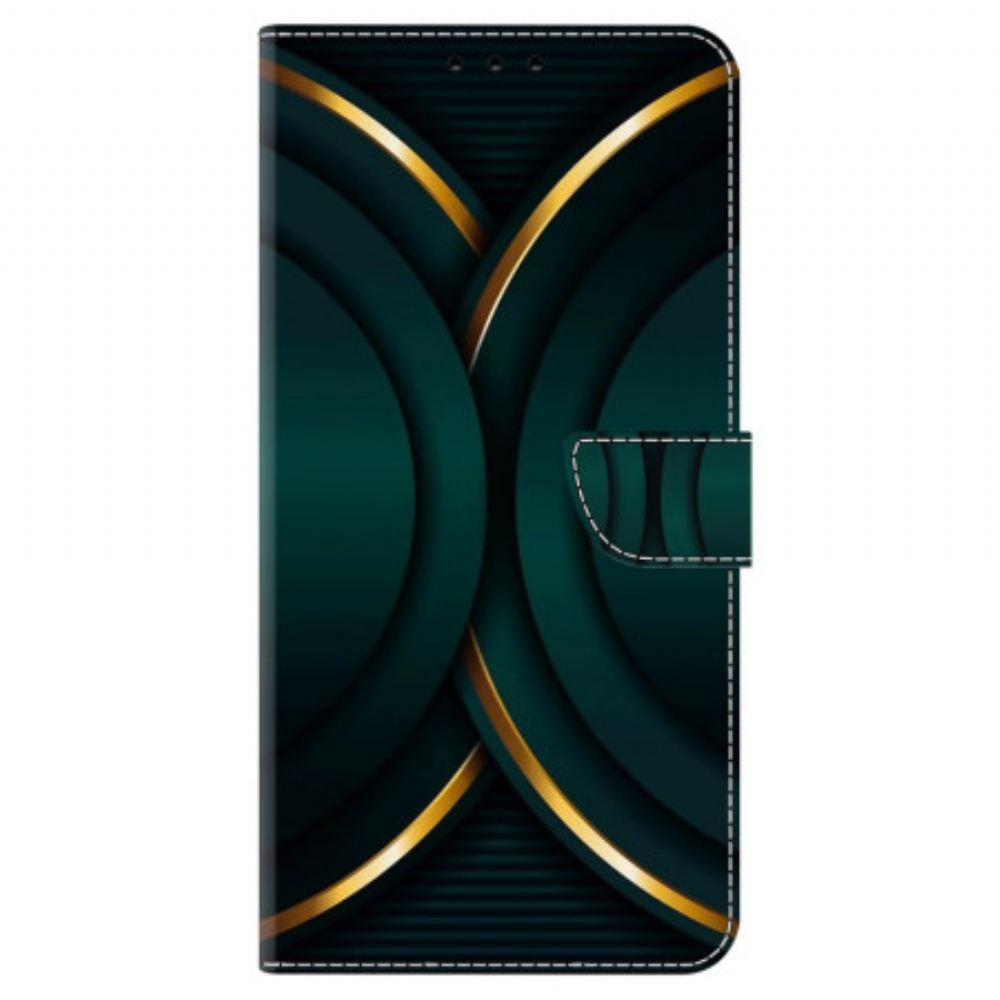 Kožený Kryt Google Pixel 9 Pro Zlatý Obrys