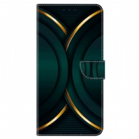 Kožený Kryt Google Pixel 9 Pro Zlatý Obrys