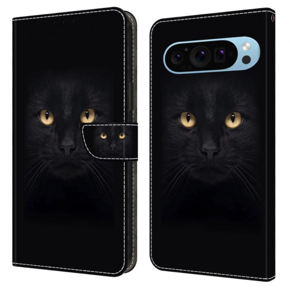 Kožený Kryt Google Pixel 9 Pro Černá Kočka