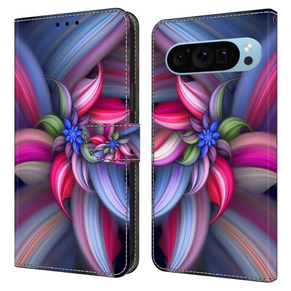 Kožený Kryt Na Google Pixel 9 Pro Barevný Květ