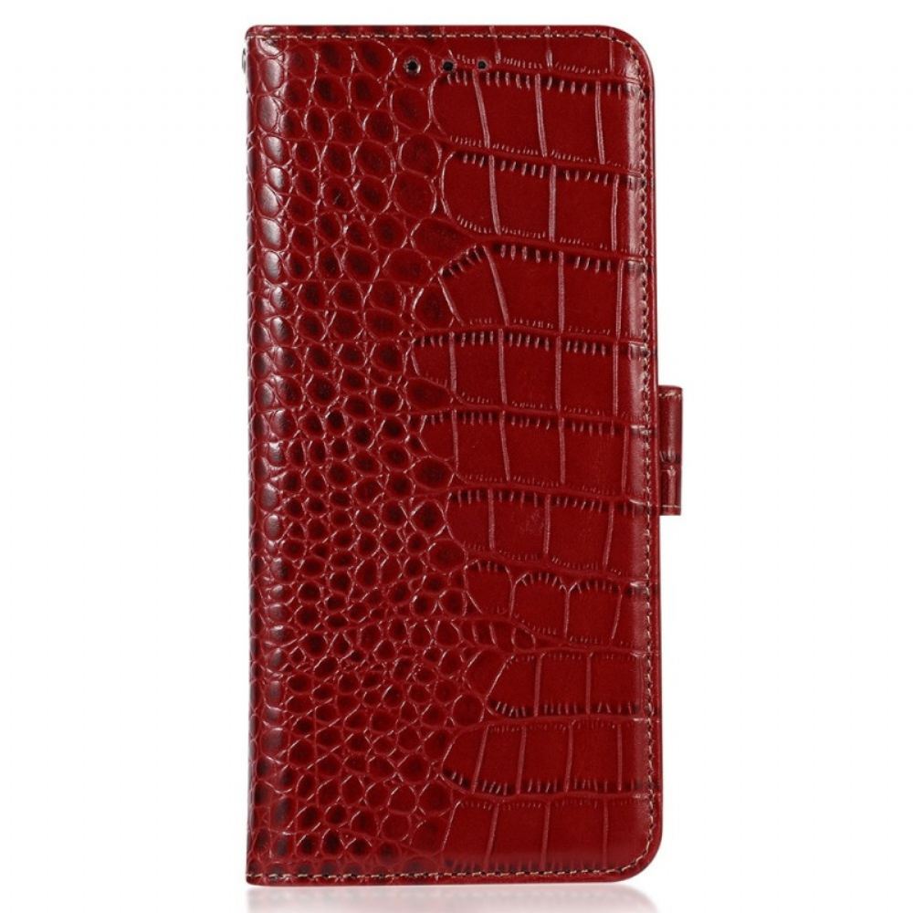 Kožený Kryt Na Google Pixel 9 Pro Blokování Rfid Textury Krokodýla