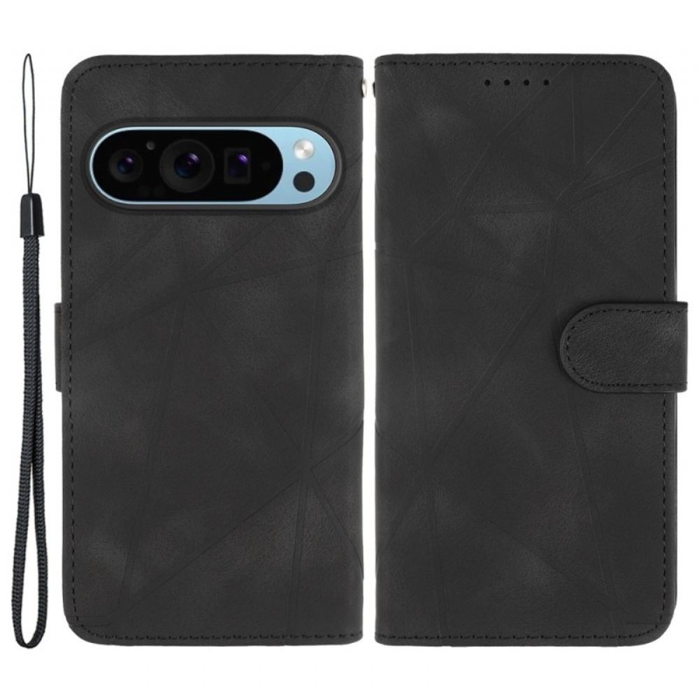 Kožený Kryt Na Google Pixel 9 Pro Tištěné Řádky