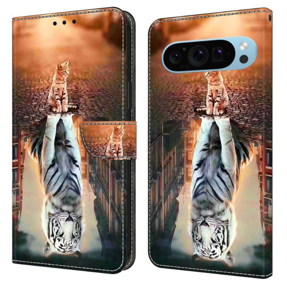 Peněženková Pouzdra Google Pixel 9 Pro Kočka A Tygr