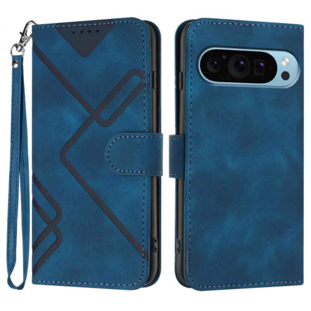 Peněženková Pouzdra Google Pixel 9 Pro Kryty Na Mobil Grafické Čáry