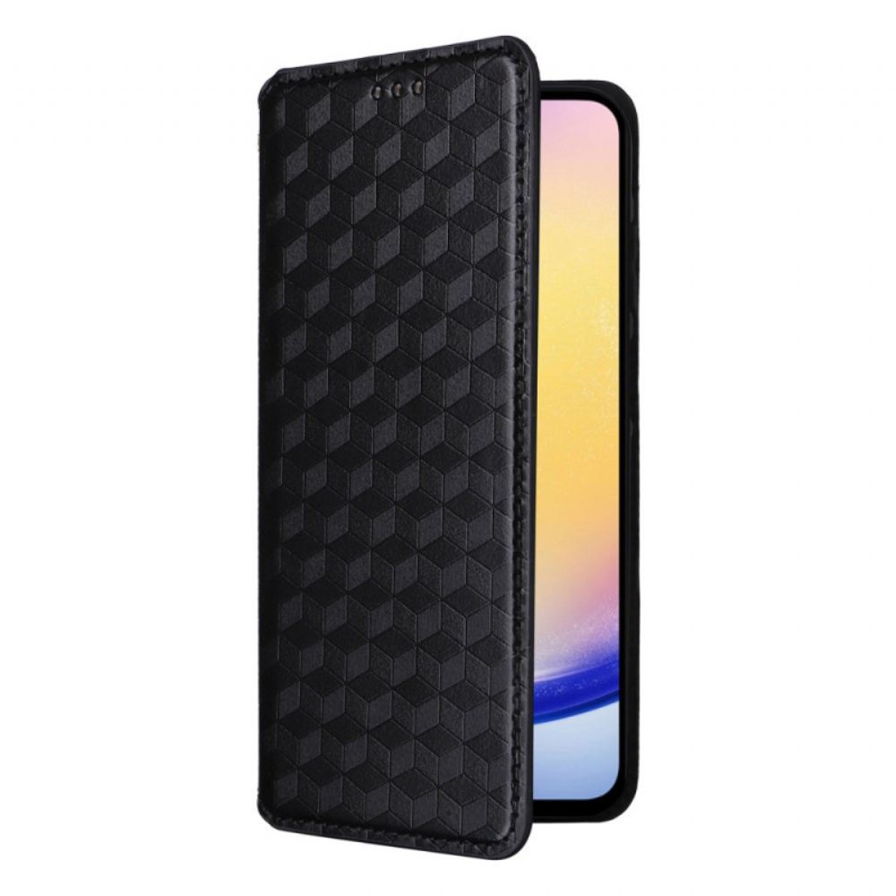 Kožené Pouzdro Folio Samsung Galaxy M55 5g Diamantový Vzor