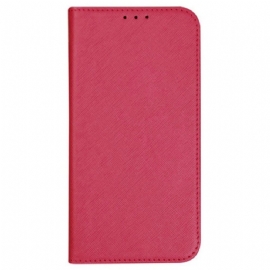 Kožené Pouzdro Folio Samsung Galaxy M55 5g Křížová Textura