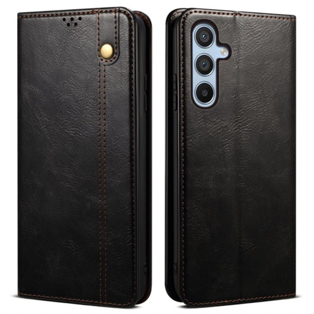 Kožené Pouzdro Folio Samsung Galaxy M55 5g Voskovaná Imitace Kůže