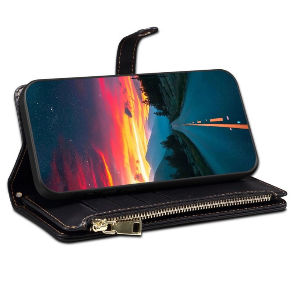 Kožený Kryt Na Samsung Galaxy M55 5g Blokování Rfid Pomocí Šňůrky A Ramenního Popruhu Eseble