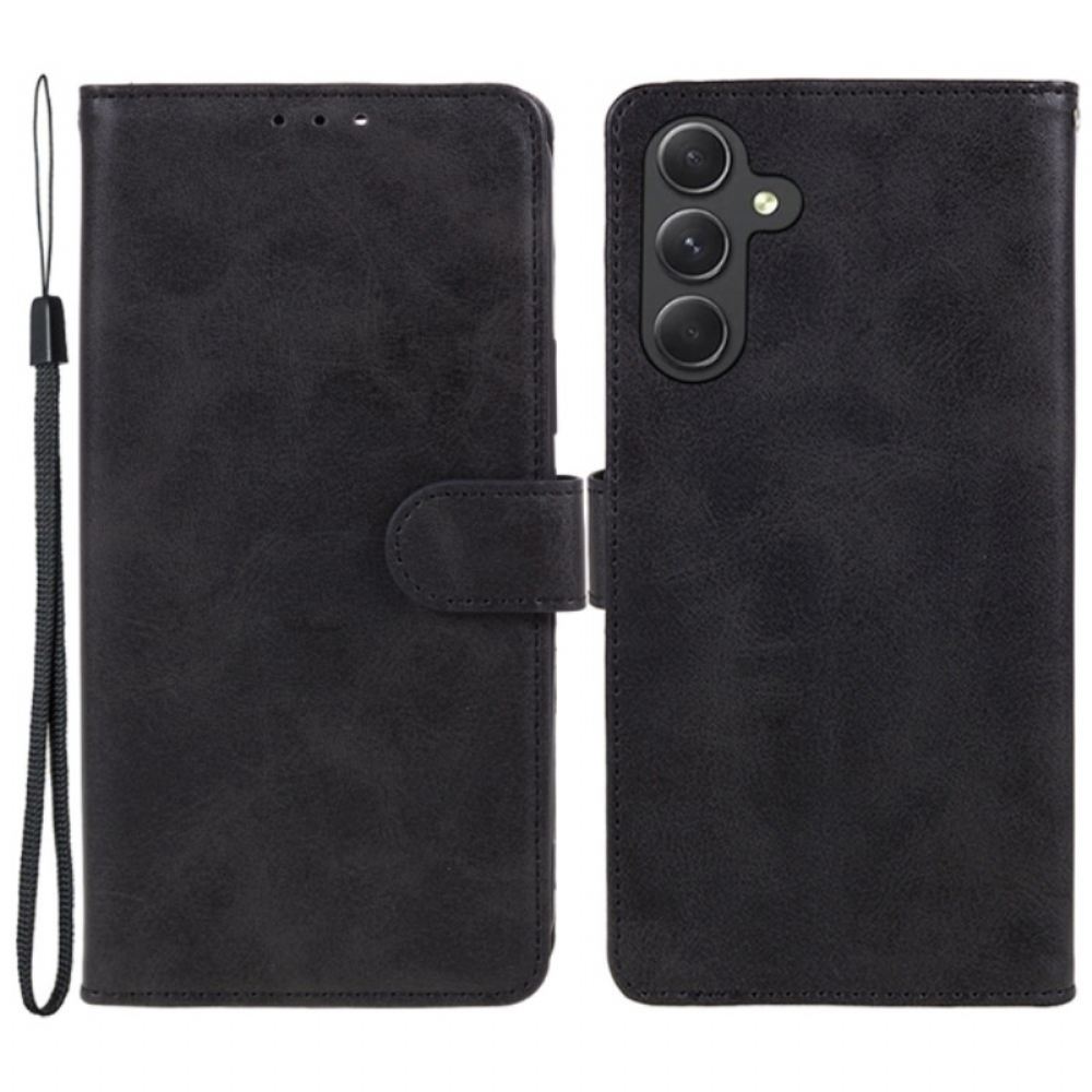 Kožený Kryt Na Samsung Galaxy M55 5g Textura Lýtka