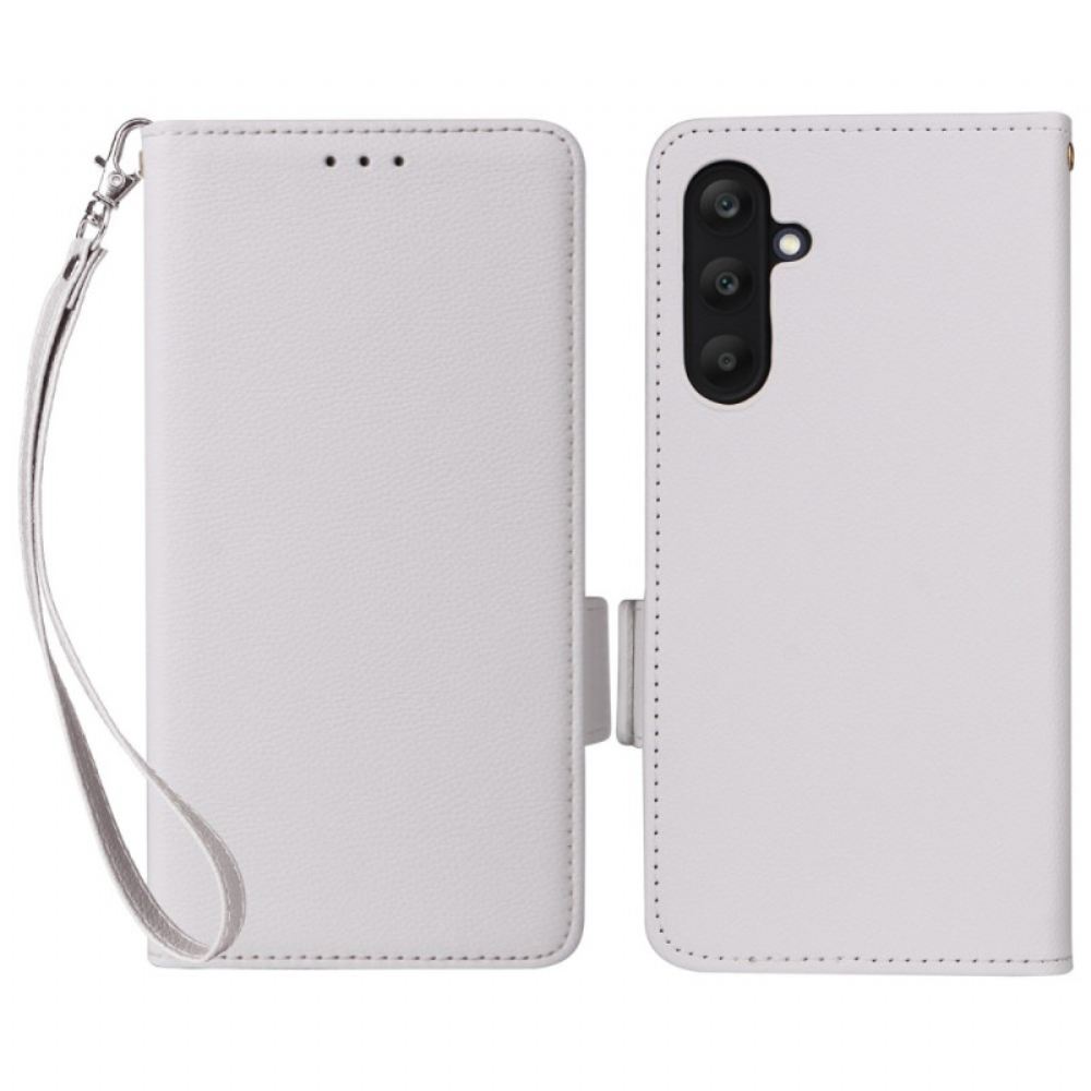 Kožený Kryt Samsung Galaxy M55 5g Jemnost S Popruhem