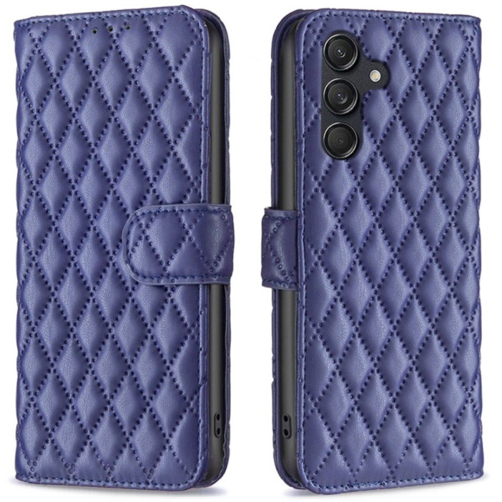 Kožený Kryt Samsung Galaxy M55 5g Prošívaná Binfen Barva