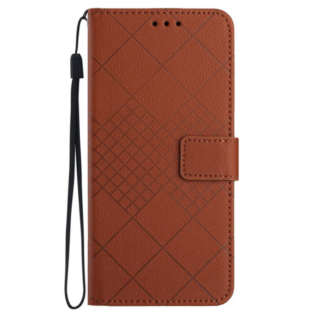 Kožený Kryt Samsung Galaxy M55 5g Textura Diamantu Litchi
