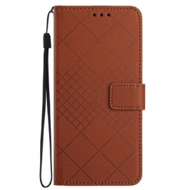 Kožený Kryt Samsung Galaxy M55 5g Textura Diamantu Litchi