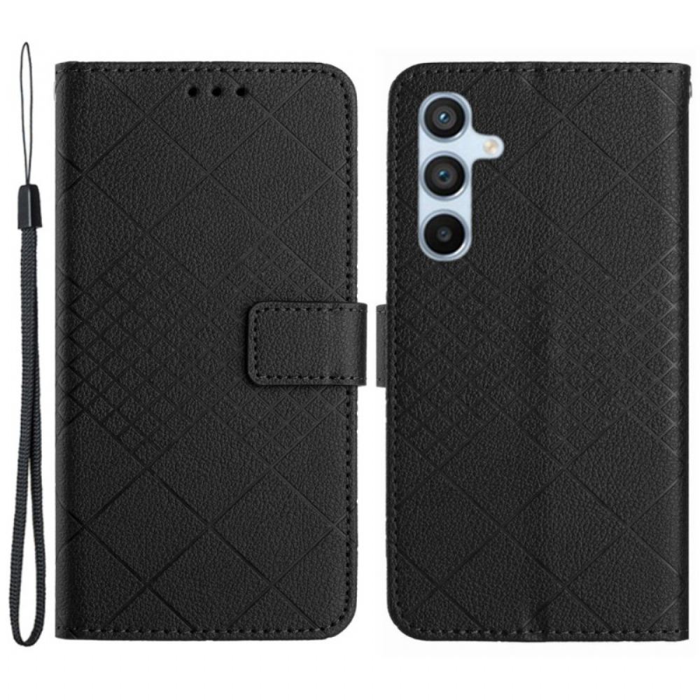 Kožený Kryt Samsung Galaxy M55 5g Textura Diamantu Litchi